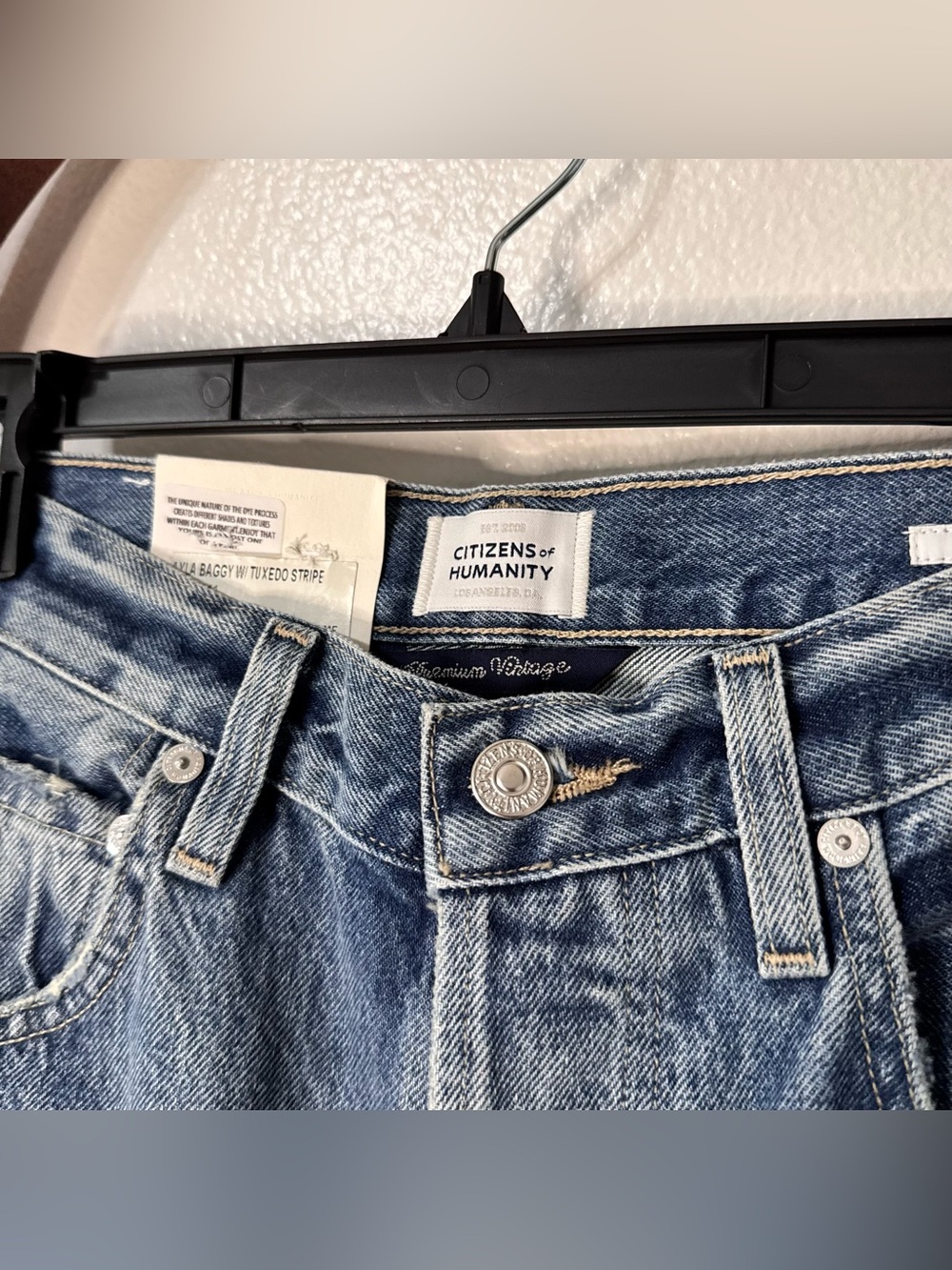 Citizens of Humanity Ayla Baggy Straight Tuxedo Stripe Jeans NEW - Picture 5 of 6